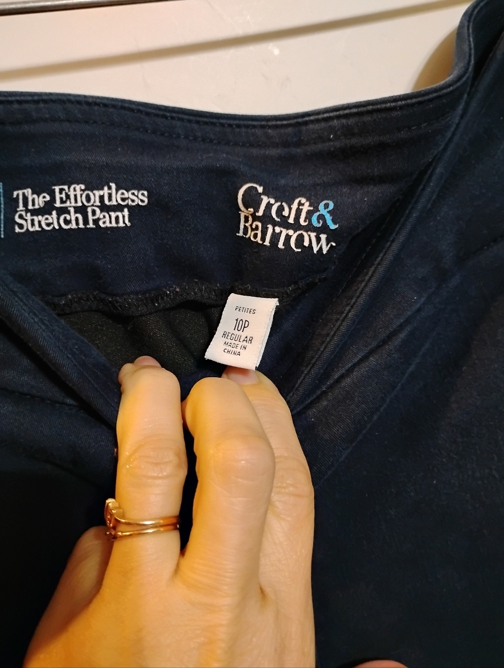 CROFT&BARROW Classic Straight Navy Blue Pull On Pants Stretch 54%Cotton 10P - Picture 2 of 9